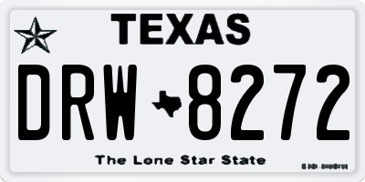 TX license plate DRW8272