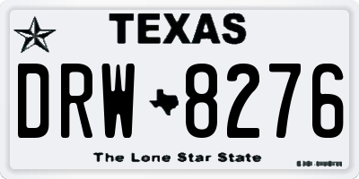 TX license plate DRW8276