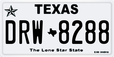 TX license plate DRW8288