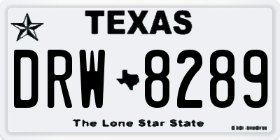 TX license plate DRW8289