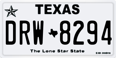TX license plate DRW8294