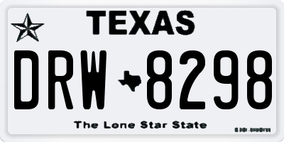 TX license plate DRW8298