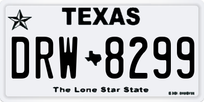 TX license plate DRW8299