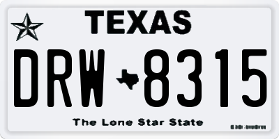 TX license plate DRW8315