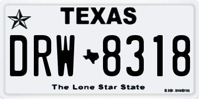 TX license plate DRW8318