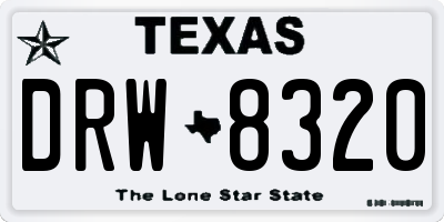 TX license plate DRW8320