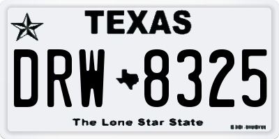 TX license plate DRW8325