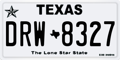 TX license plate DRW8327