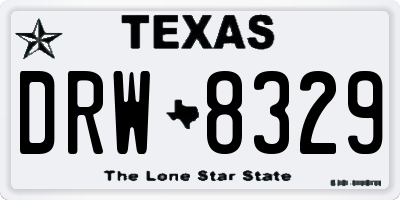 TX license plate DRW8329