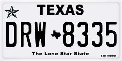 TX license plate DRW8335