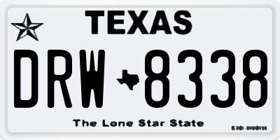 TX license plate DRW8338