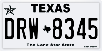 TX license plate DRW8345