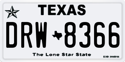 TX license plate DRW8366