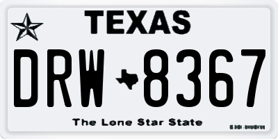 TX license plate DRW8367