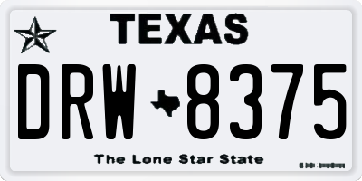 TX license plate DRW8375