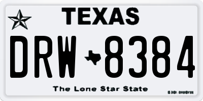 TX license plate DRW8384