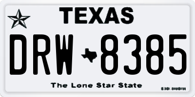 TX license plate DRW8385