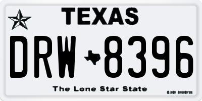 TX license plate DRW8396