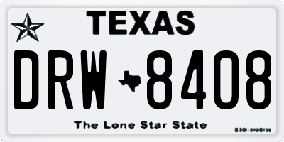 TX license plate DRW8408