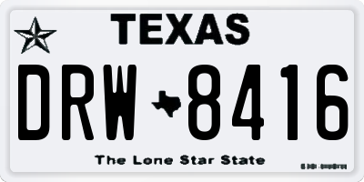 TX license plate DRW8416