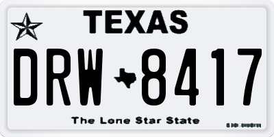 TX license plate DRW8417