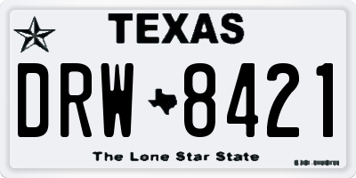 TX license plate DRW8421