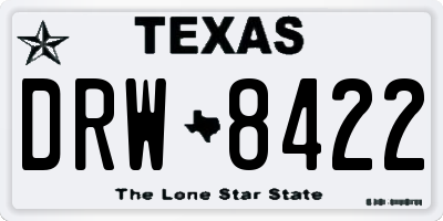 TX license plate DRW8422