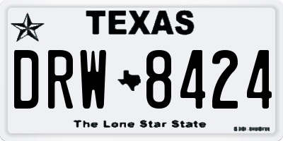 TX license plate DRW8424