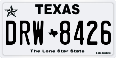 TX license plate DRW8426