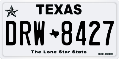TX license plate DRW8427