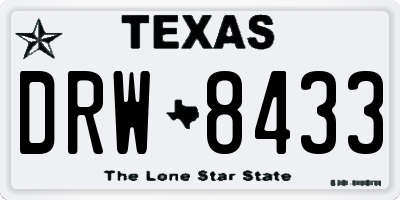 TX license plate DRW8433