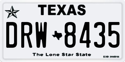 TX license plate DRW8435