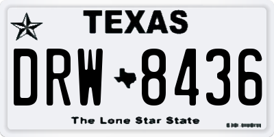 TX license plate DRW8436