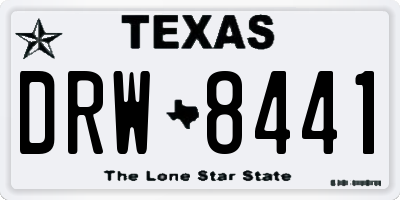 TX license plate DRW8441