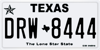 TX license plate DRW8444