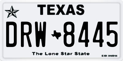 TX license plate DRW8445