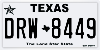 TX license plate DRW8449