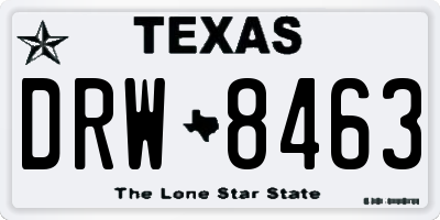 TX license plate DRW8463