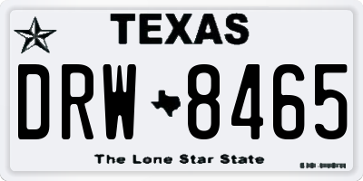 TX license plate DRW8465