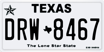 TX license plate DRW8467
