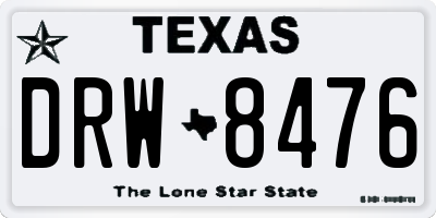 TX license plate DRW8476