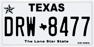 TX license plate DRW8477