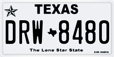 TX license plate DRW8480
