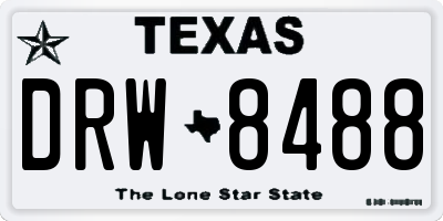 TX license plate DRW8488