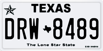 TX license plate DRW8489