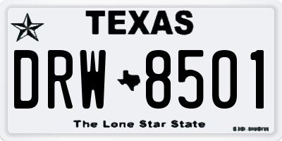 TX license plate DRW8501