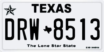 TX license plate DRW8513