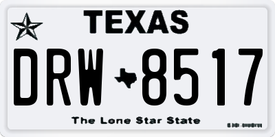 TX license plate DRW8517