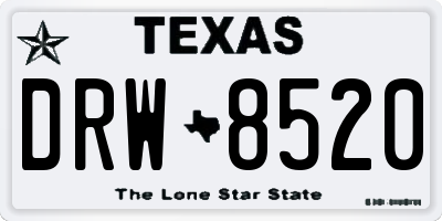 TX license plate DRW8520