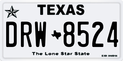 TX license plate DRW8524